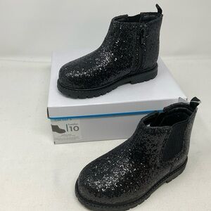 NIB Carter’s Bessy Boots Girls Size 10 Toddler Black Glitter Chelsea